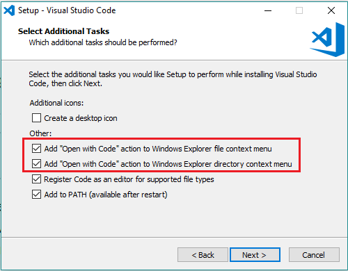 captura de instalación de VS Code