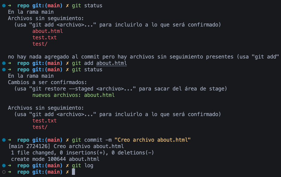 creamos un commit