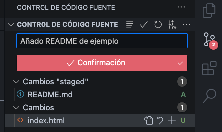Ejemplo de mensaje para commit