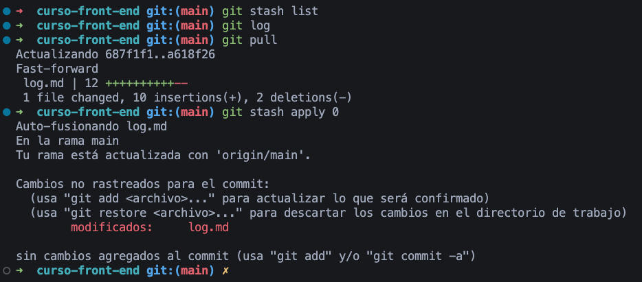 Ejemplo de uso de git stash